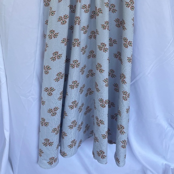 Ann Taylor Factory Dress Pastel Light Blue Floral Ruffles Flowey Sleeveless Sz L - Picture 4 of 15